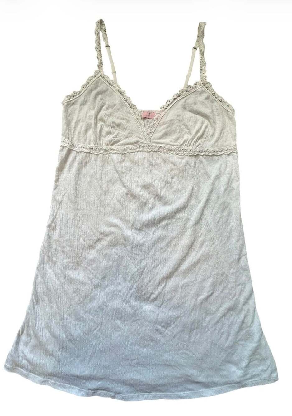 Princess Eve White Lace Trim Babydoll Dress Size M